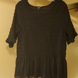 Torrid Black Textured Blouse Sz 3